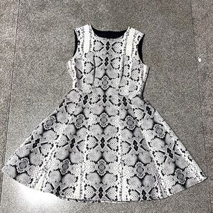 Nanette Lepore Black and White A-Line Cocktail Dress